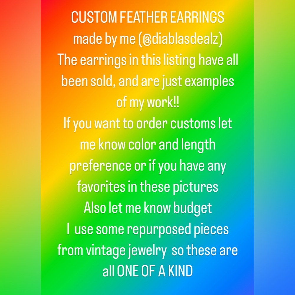 CUSTOM FEATHER EARRINGS - Picture 3 of 16
